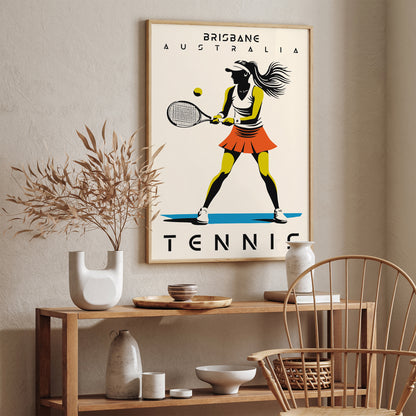 Brisbane Australia Tennis Game Poster