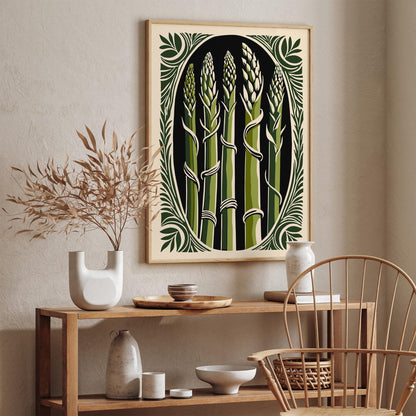 Asparagus Rococo Style Kitchen Wall Art Poster