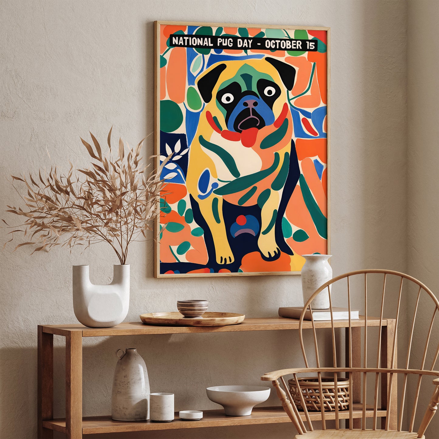 National Pug Day Cute Wall Art