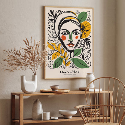 Woman in Flowers Wall Art