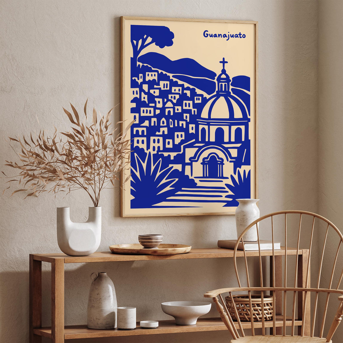 Guanajuato Mexico Blue Cityscape Travel Poster