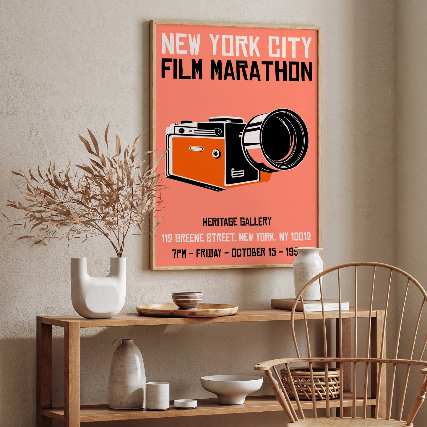 NYC Film Marathon 1998 Retro Poster