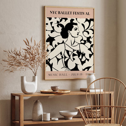 NYC Ballet Festival Retro Ballerina Poster