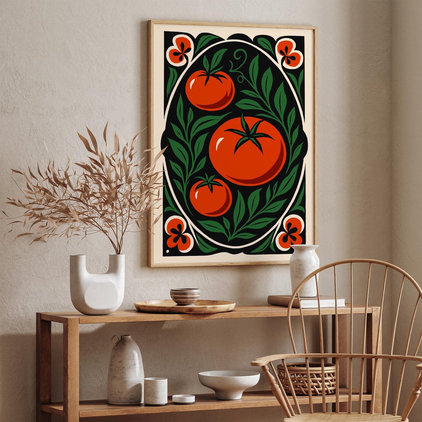 Red Tomatoes Poster - Elegant Kitchen Wall Art