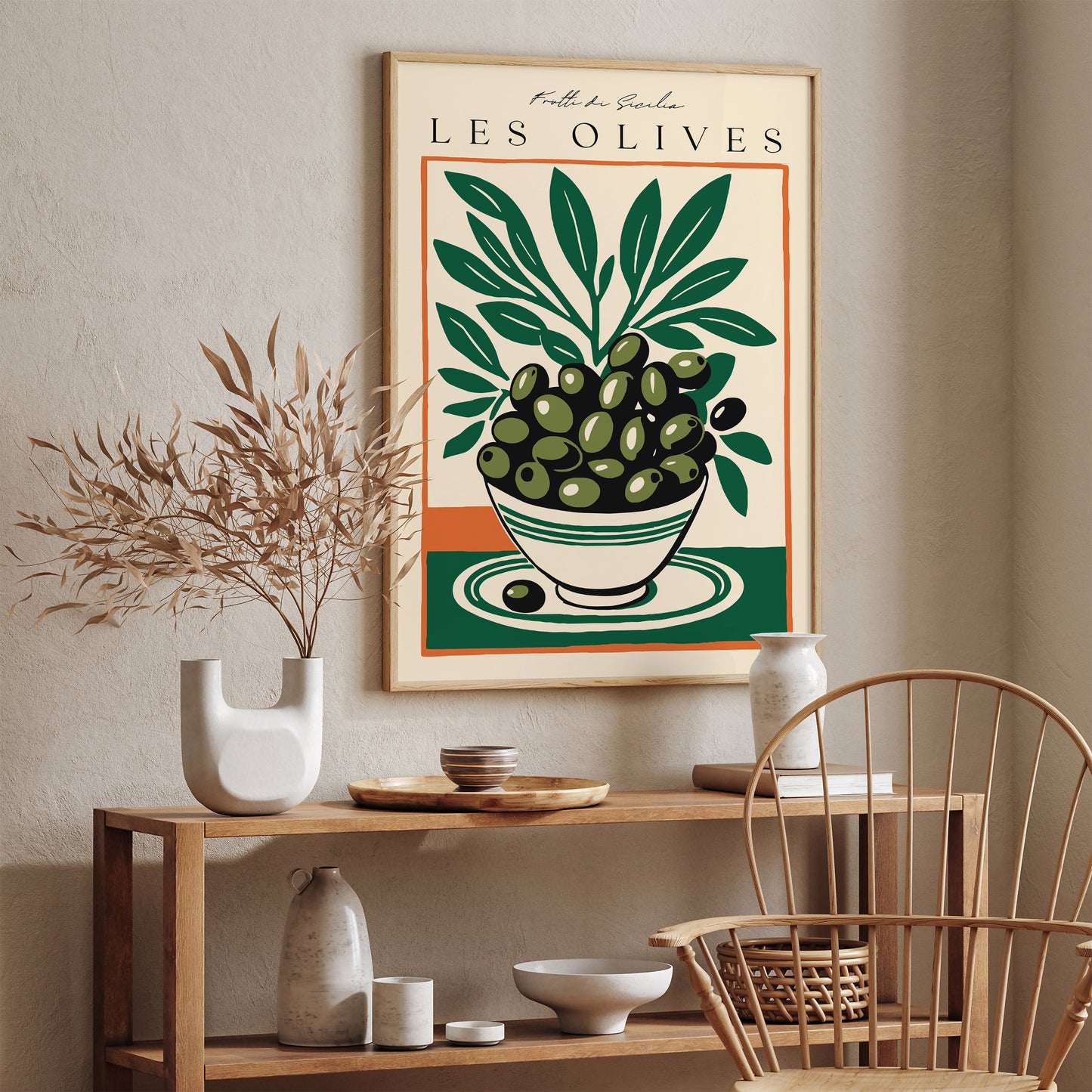 Vintage Les Olives Sicily Wall Art