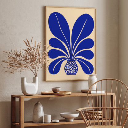 Blue Modern Flower Art Print 2025