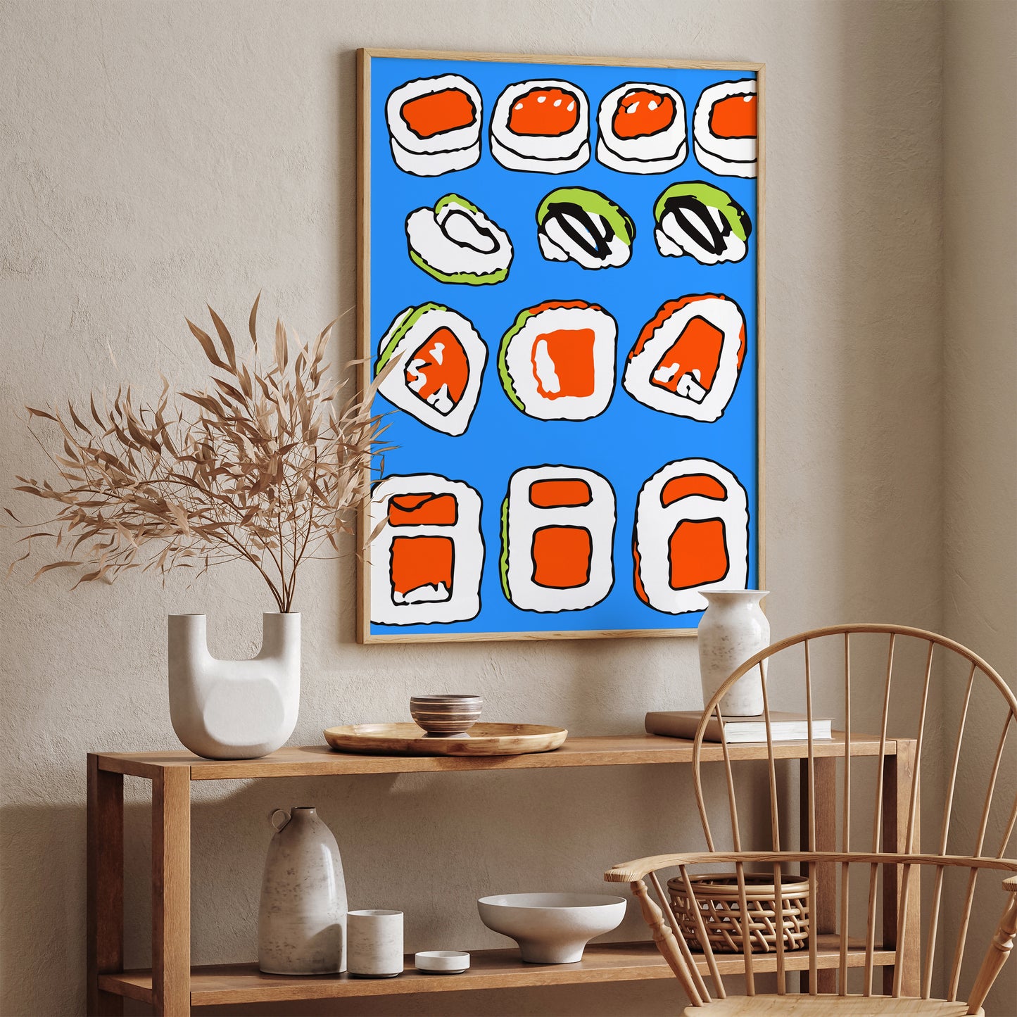 Retro Cute Sushi Poster