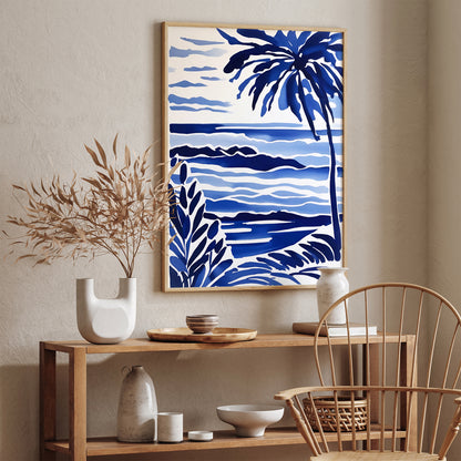 Blue French Riviera Travel Poster