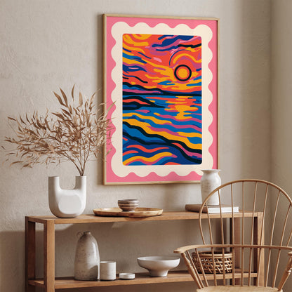 Vibrant Colorful Sunset Poster