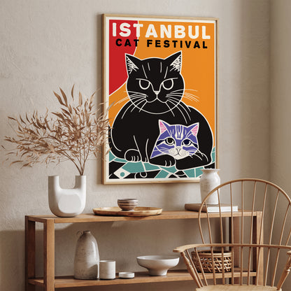 Istanbul Cat Festival Vintage Poster