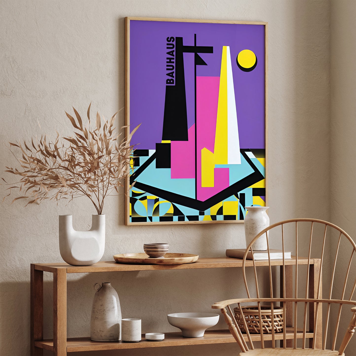 Bauhaus Purple Shapes Poster