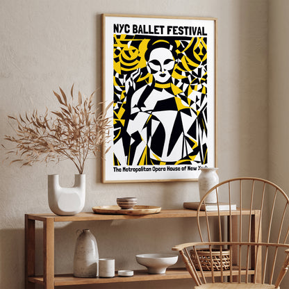 NYC Ballet Festival Poster Modern Ballerina Art