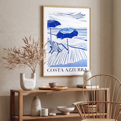 Costa Azzurra Holidays Blue Poster