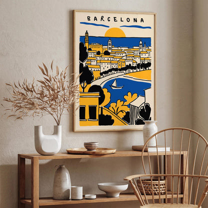 Barcelona Cityscape Landscape Poster