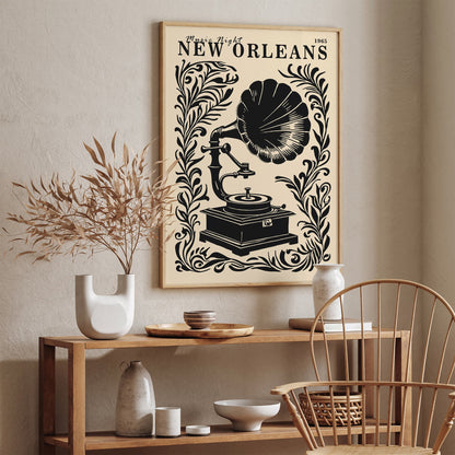 Music Night New Orleans Vintage Poster