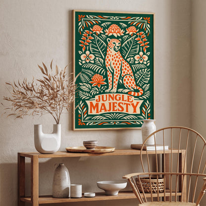 Jungle Cheetah Wildlife Art Poster