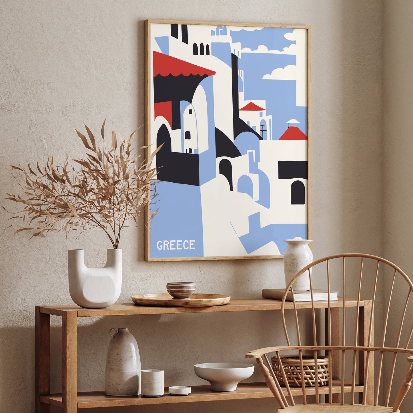 Greece Minimal Retro Travel Poster