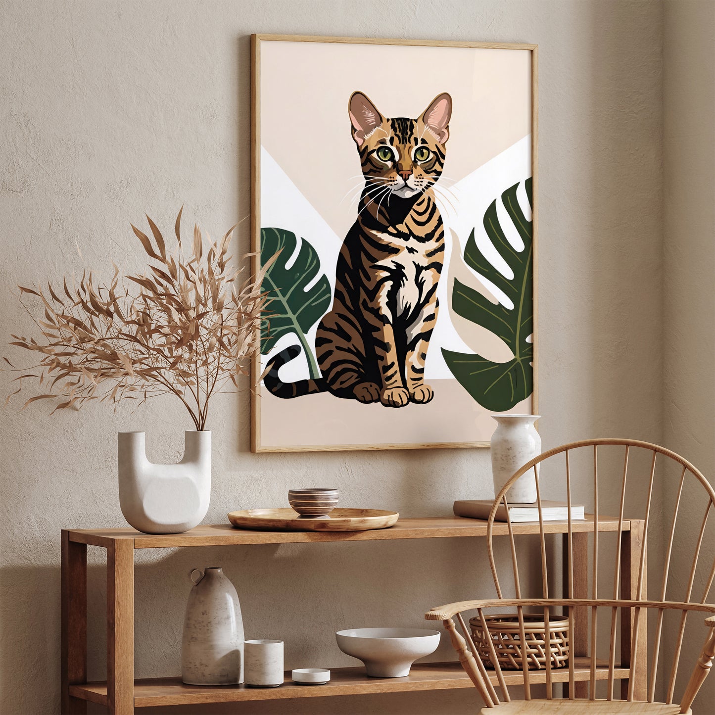 Cute Bengal Cat Art Print