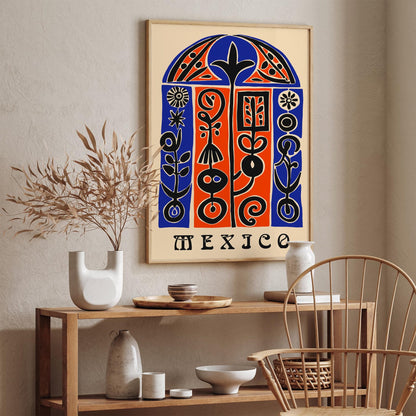 Ethnic Abstract Mexico Travel Poster