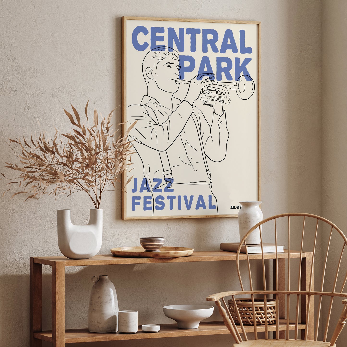 Central Park Jazz Festival Retro Poster