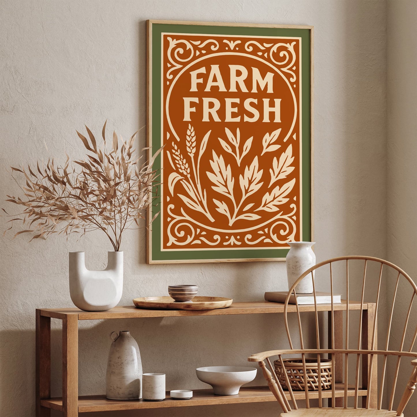 Farm Fresh Quote Poster - Farmhouse Wall Art Decor
