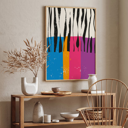 Neon Mid-Century Modern Abstract Art Print