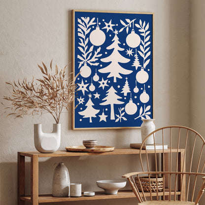 Merry & Bright Blue Art Print