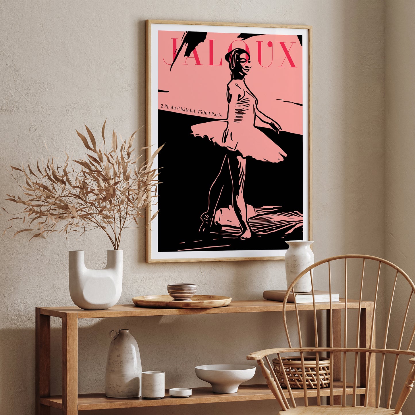 Jaloux Vintage French Ballerina Pink Poster