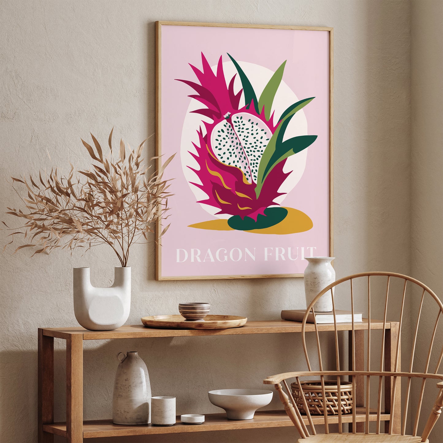 Dragon Fruit Pink Kitchen Wall Art