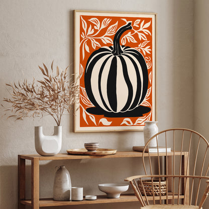 Pumpkin Art Print for Kitchen Decor