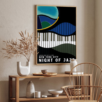 NYC Night of Jazz Retro Poster