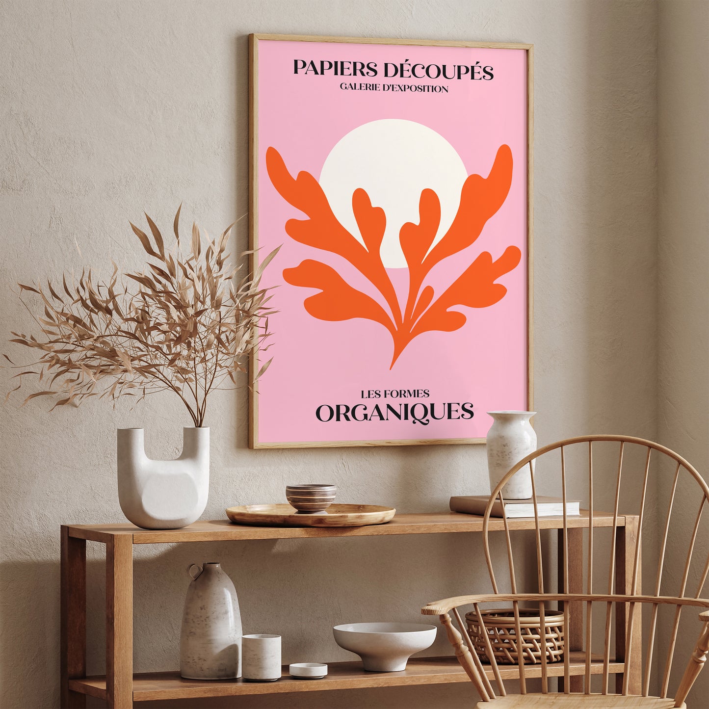 Papiers Decoupes, Les Formes Organiques Pink Wall Art