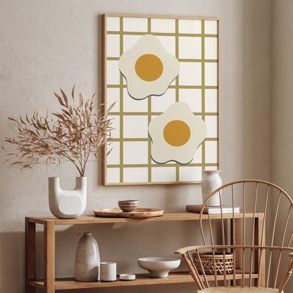 Fired Eggs Poster - Scandinavian Style Kitchen Wall Decor