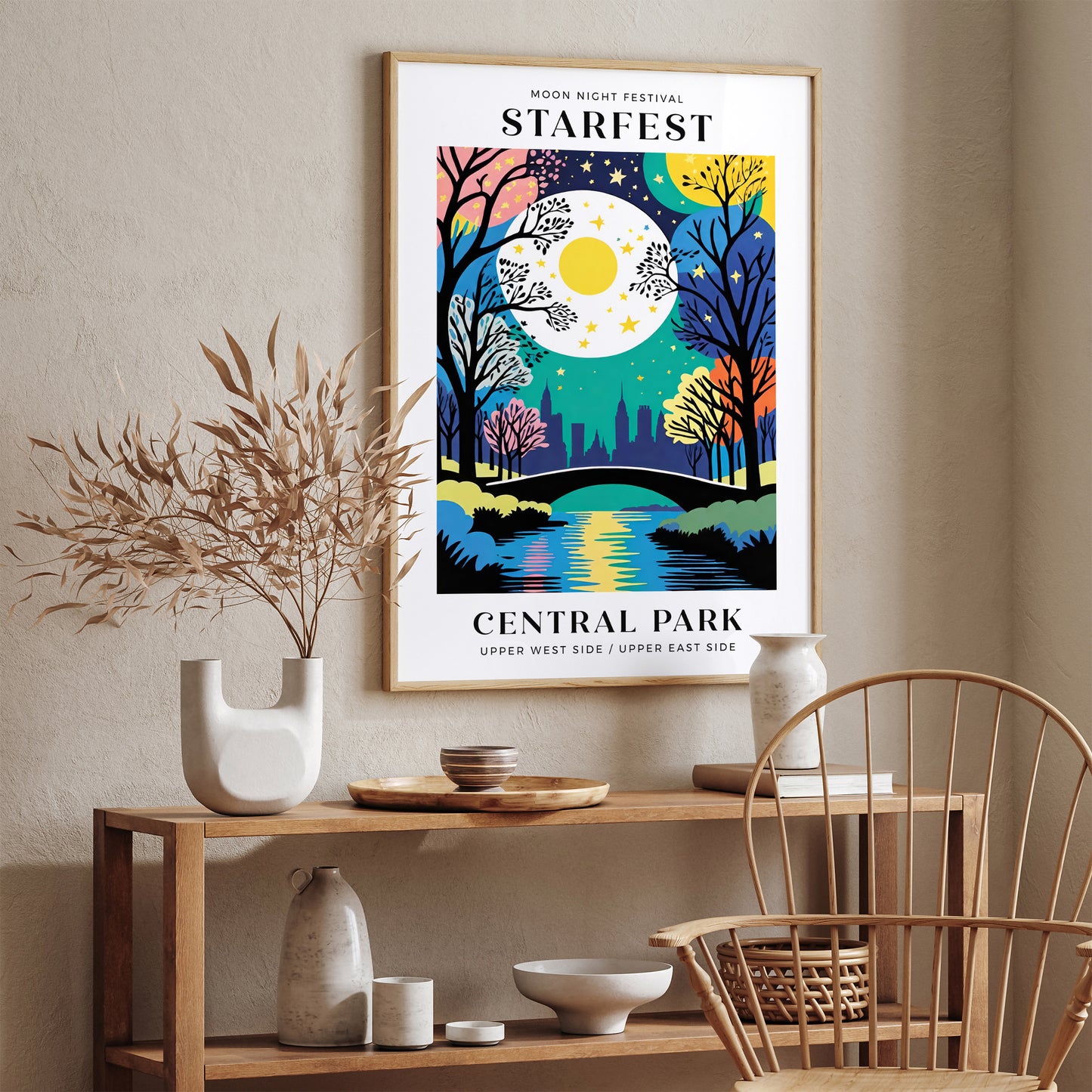 Vibrant NYC Starnight Festival Art Print