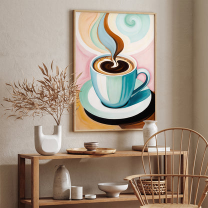 Black Coffee Kitchen Art Print 2025