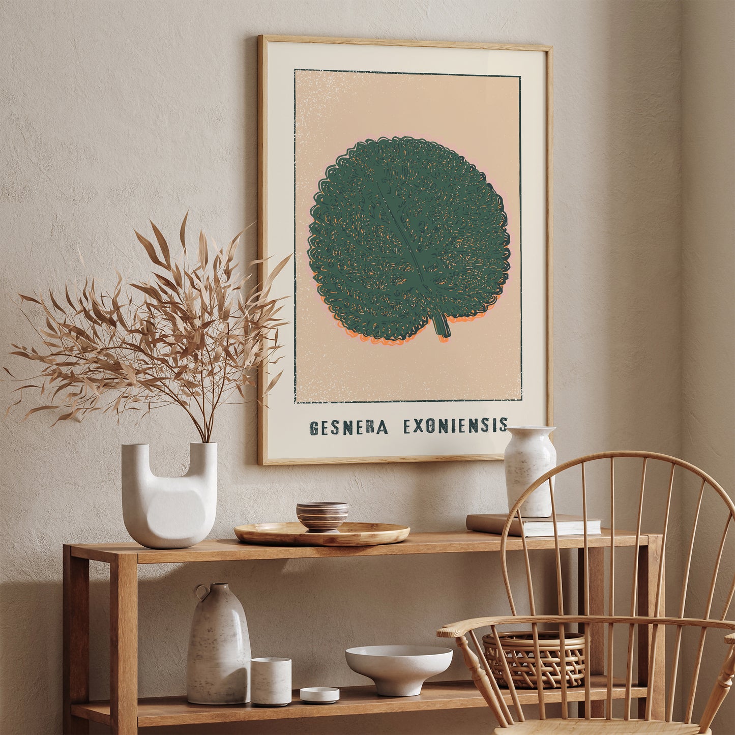 Gesnera Exoniensis Retro Floral Art