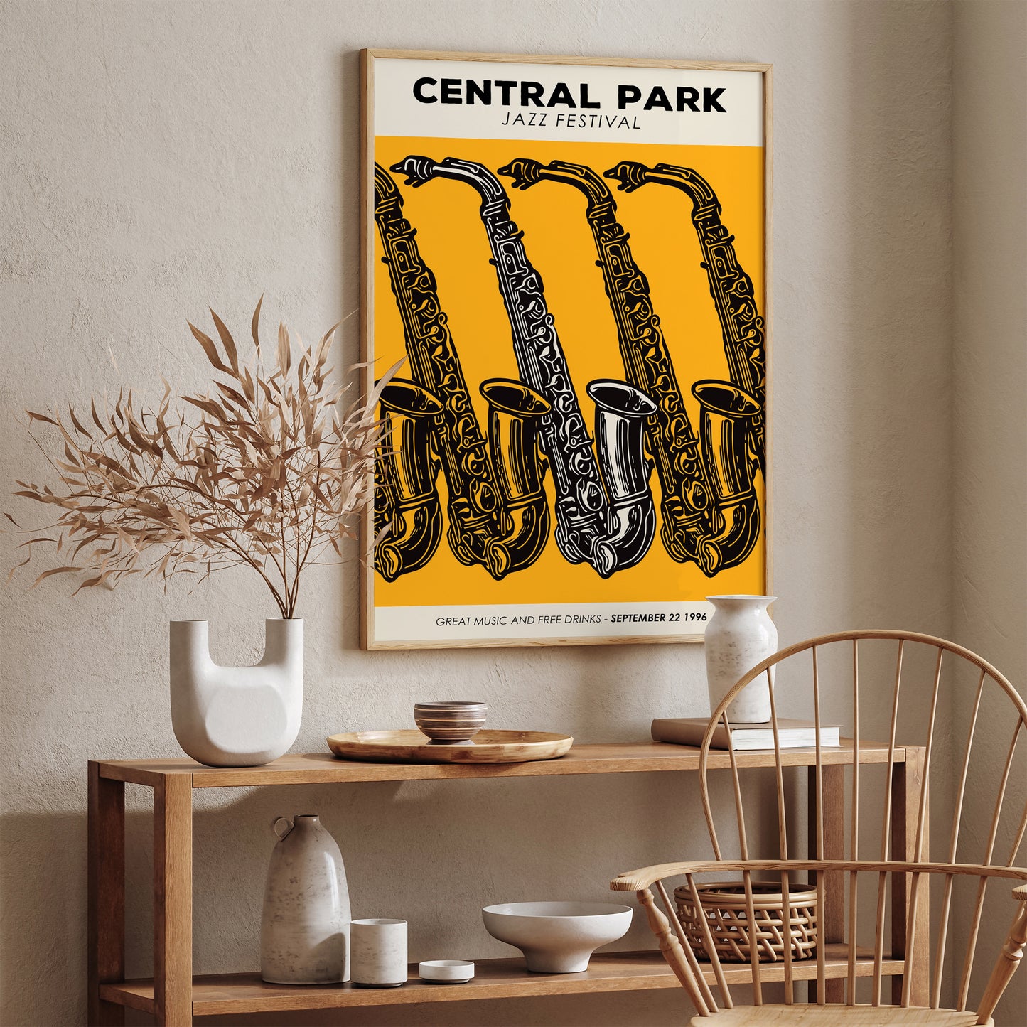 Central Park Jazz Festival Saxophones Poster