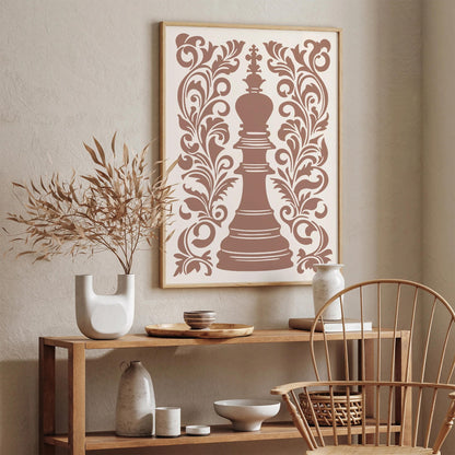 Mocha Mousse Chess Wall Art Print