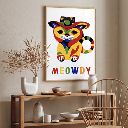 Meowdy - Cute Country Cat Poster