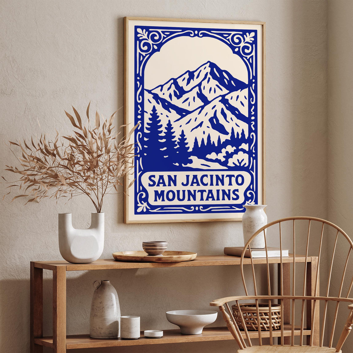 San Jacinto Mountains Blue Travel Poster