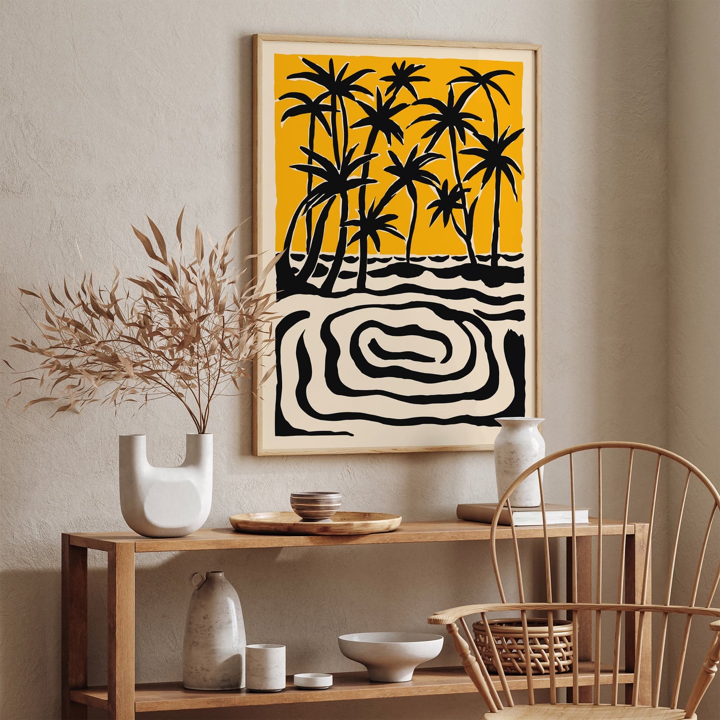 Abstract Palm Beach Poster - Mid Century Modern Wall Art