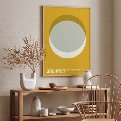 Modern Minimalist Yellow Bauhaus Poster