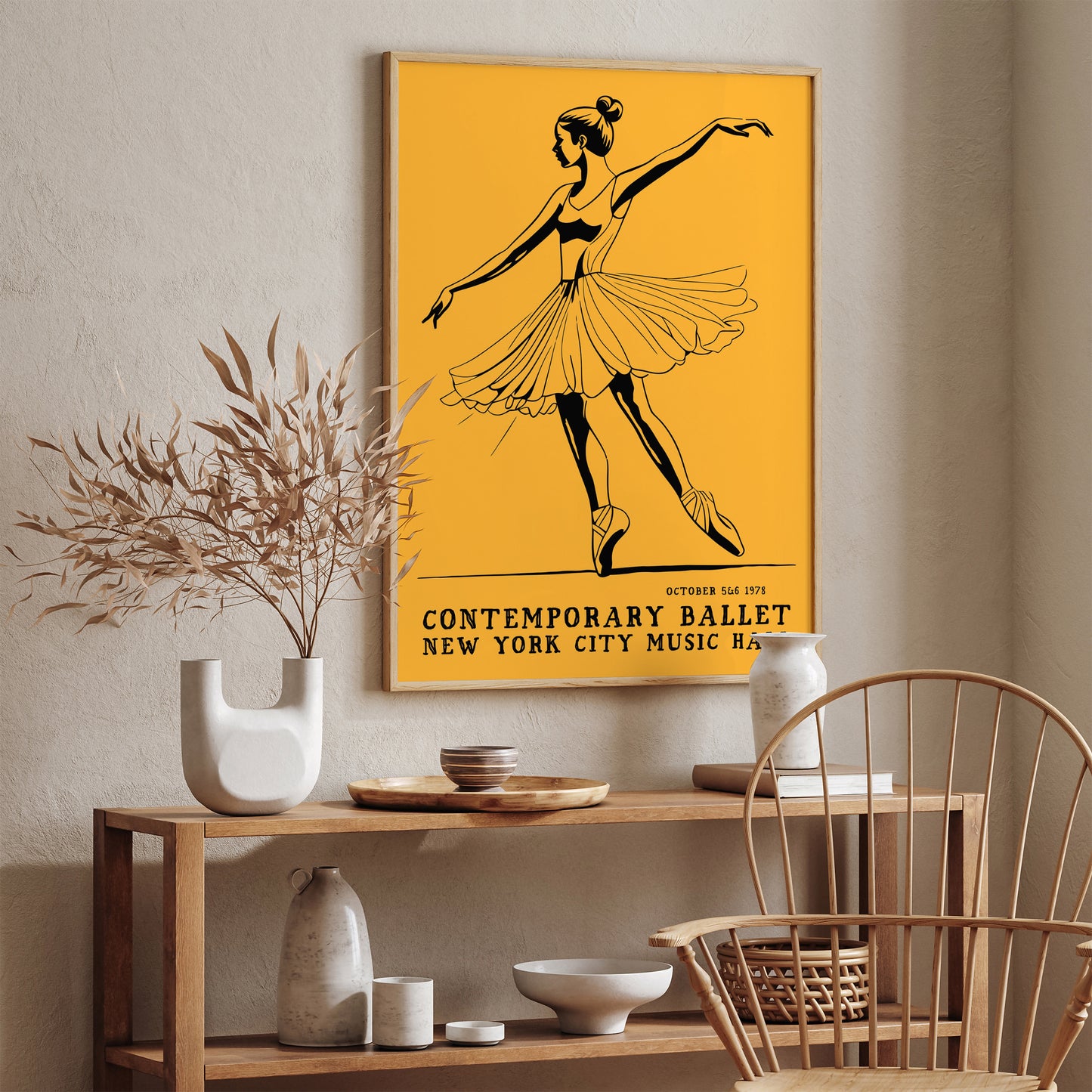 NYC Ballet Vintage Yellow Poster