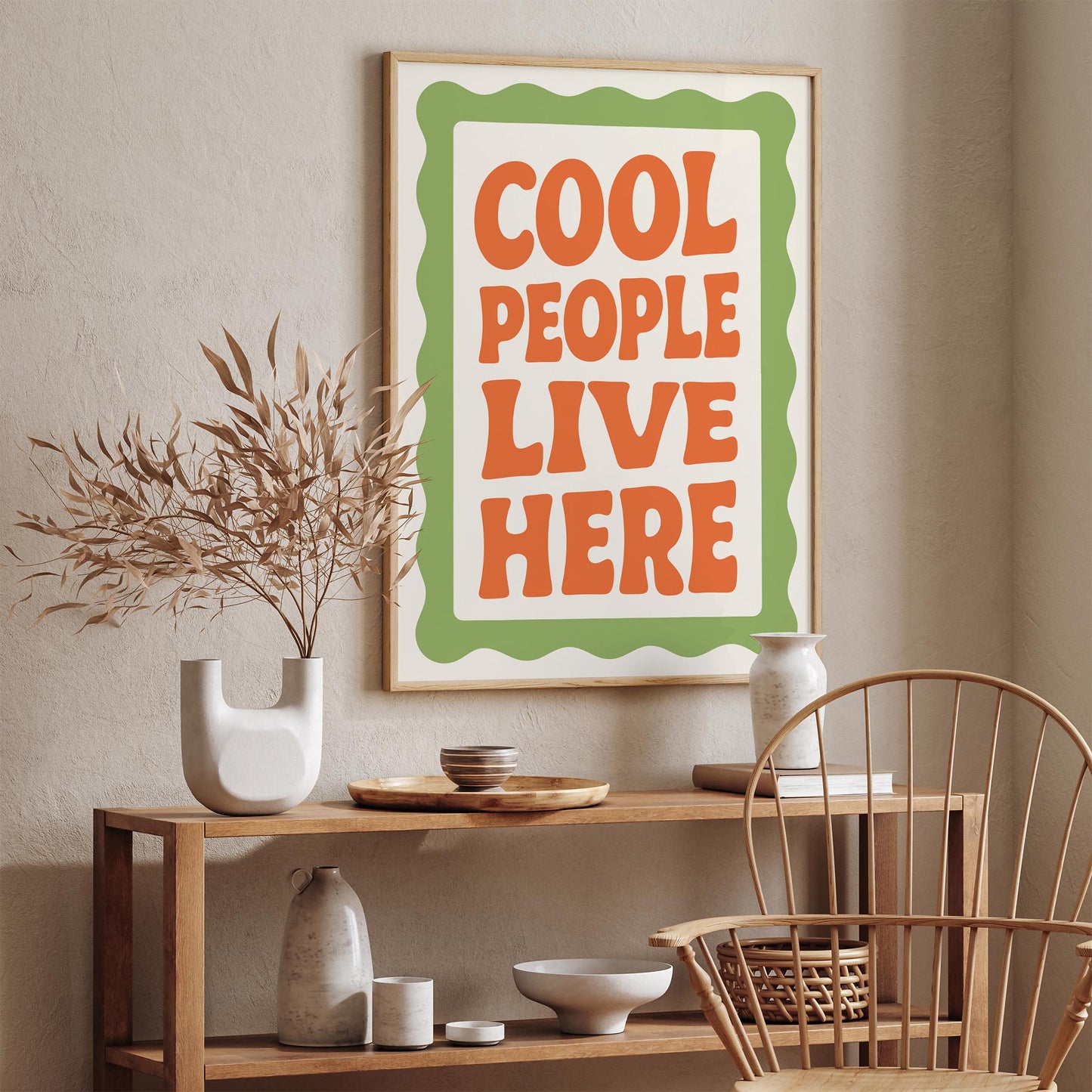Cool People Live Here Poster - Retro Wall Art