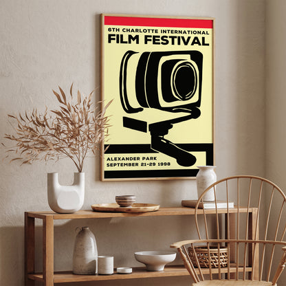 1998 Charlotte Film Festival Retro Poster