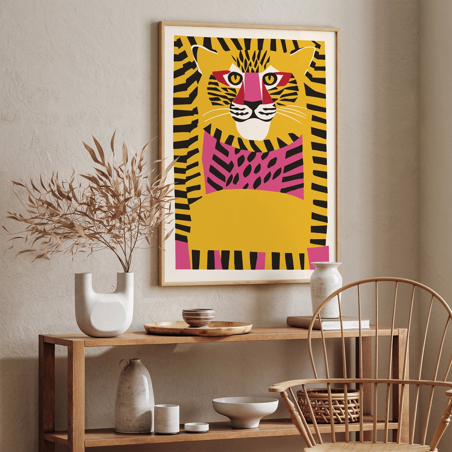 Cute Jungle Cat Paper Cutouts Poster