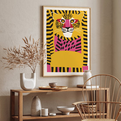Cute Jungle Cat Paper Cutouts Poster