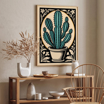 Eclectic Victorian Cactus Plant Poster