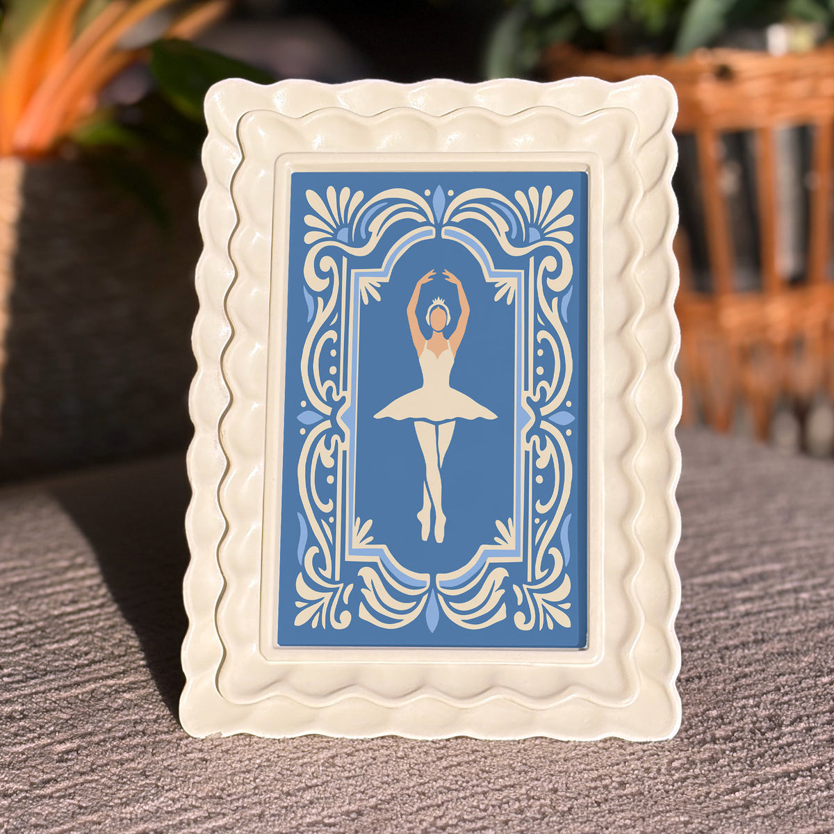 Swan Lake Ballet Poster – Blue Ballerina Art