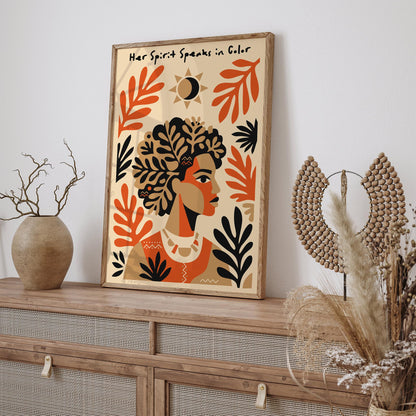 Afrohemian Woman Portrait Quote Poster